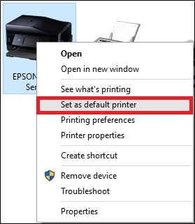 Epson Set as Default Printer