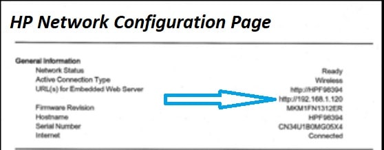 HP Network Configuration Page