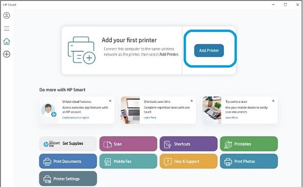 Add Your Printer ON HP Smart App