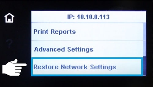 Restore Network Settings HP Printer